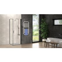 Futur Bano - Paroi De Douche Pivotante À L'italienne Noire L.80 X H.200 X Ep.8 Mm Antibes