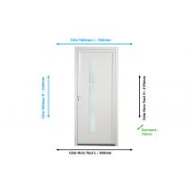 Bricoman - Porte D'entrée Pvc Blanc Poussant Droit H.215 X L.90 Cm Londres Porte D'entrée Pvc Blanc Poussant Droit H.215 X L.90 Cm