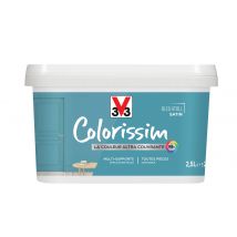 Peinture Intérieure Multi-supports Acrylique Satin Bleu Atol 2,5 L - V33 Colorissim