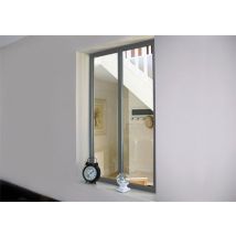 Kit'atelier - Structure Pour Verriere D'interieur Aluminium 2 Carreaux Gris