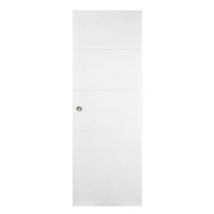 Uniarte - Porte Coulissante Seule Milan Prépeinte Larg.73 Mm Pleine Entaillée