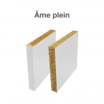 Uniarte - Bloc-porte Milan Laqué Larg.73 Cm Poussant Gauche Pleine Vitrée Huiss.52 À 90 Mm Fin De Chantier