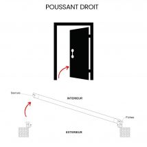 Gimm - Porte D'entrée Acier Blanche Poussant Droit H.215 X L.90 Cm Ultime