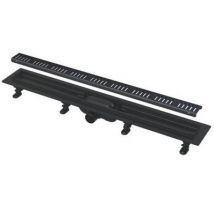 Alcadrain - Siphon linéaire pour douche à l'italienne noir l.90 x H.12 x P.7 cm APZ10-850m