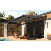 Cros - Store Banne Manuel Gris Avec Coffre L.4 X P.3 M