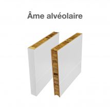 Uniarte - Bloc-porte Monaco Revêtu Larg.93 Cm Poussant Gauche Alvéolaire Huiss.52 À 90 Mm Fin De Chantier