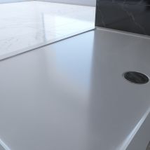 Aurlane - Receveur À Poser Ou À Encastrer Écoulement Décentré En Acrylique Blanc L.140 X L.90 Cm
