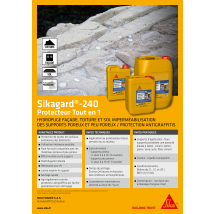 Protection Hydrofuge Façade, Toiture Et Sol 5 L Sikagard 240 - Sika