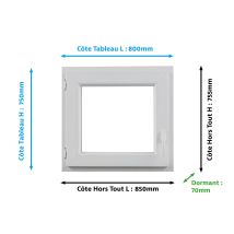 Closy - Fenêtre Pvc H.75 X L.80 Cm Ouvrant À La Française 1 Vantail Tirant Gauche Blanc