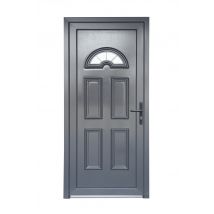 Bazin - Porte D'entrée Pvc Grise Poussant Gauche H.215 X L.90 Cm Elise