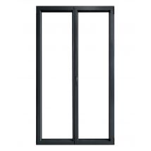 Vicente Vila - Porte-fenêtre Aluminium H.120 X L.215 Cm Ouvrant À La Française 1 Vantail Gris