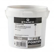 Etanco - 200 Pointes Pour Plaque Bitume Noir