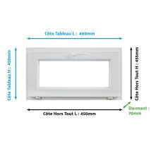 Closy - Fenêtre Abattant Pvc H.45 X L.40 Cm Blanc