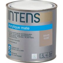 Peinture Intérieure Multi-supports Acrylique Monocouche Mate Brun Rose 0,5 L - Intens