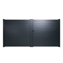 Cote Portail - Portail Aluminium If Gris Ht 1.74x3.06m