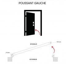 Gimm - Porte D'entrée Acier Blanche Poussant Gauche H.215 X L.90 Cm Ultime