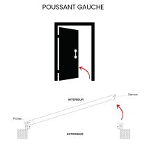 Gimm - Porte D'entrée Aluminium Blanche Poussant Gauche H.215 X L.90 Cm Fuji