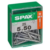 Spax - Lot de 25 vis acier tête autofraisée plate SPAX