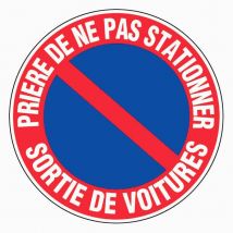 Novap - Panneau d’interdiction rond 300mm ''Défense de stationner sortie de voitures'' - NOVAP - 4060323
