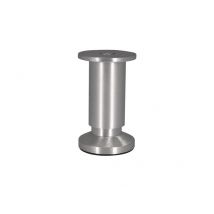 Cime - Pied Meuble Cylindrique Réglable 38x100 - Aluminium Brossé Gris