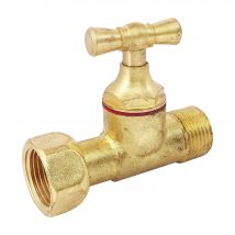 Somatherm For You - Robinet d'arrêt droit pour WC - 3/8" - Tête à clapet - Laiton brut