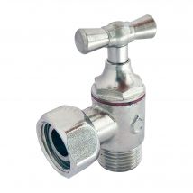 Somatherm For You - Robinet d'arrêt équerre pour WC - 3/8" - Tête à clapet - Laiton nickelé