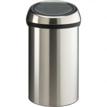 Poubelle Métal Gris métallisé TOUCH BIN Brabantia - larg40 x H71 x P40 cm