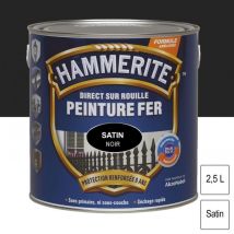 Hammerite - Peinture fer Direct sur Rouille Noir satin 2