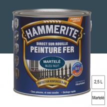 Hammerite - Peinture fer Direct sur Rouille Bleu nuit martelé 2