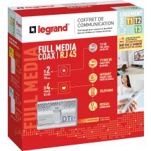 Coffret de communication Full Media coax / RJ45 Legrand - Rénovation