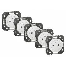 Legrand - Lot de 5 prises avec terre Dooxie