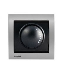 Siemens - Va et Vient Variateur 500W Anthracite Delta Iris + Plaque Métal Alu Silver