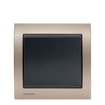 Siemens - Poussoir Anthracite Delta Iris + Plaque Métal Champagne