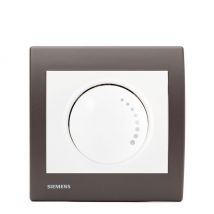 Siemens - Va et Vient Variateur 500W Blanc Delta Iris + Plaque Soft Marron