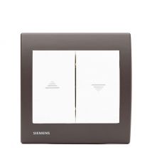 Siemens - Interrupteur Volet Roulant Blanc Delta Iris + Plaque Soft Marron