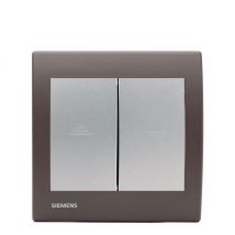 Siemens - Interrupteur Volet Roulant Silver Delta Iris + Plaque Soft Marron