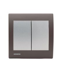 Siemens - Va et Vient Silver Delta Iris + Plaque Soft Marron