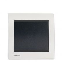 Siemens - Poussoir Anthracite Delta Iris + Plaque Métal Blanc
