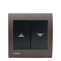 Siemens - Interrupteur Volet Roulant Anthracite Delta Iris + Plaque Soft Marron
