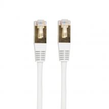 Sedea - Câble Réseau/ethernet Rj45 Lan Mâle/mâle Cat5e Gold Blanc Avec Blindage Ftp 0