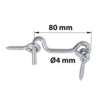 Afbat - Crochet fil Dia. 4 x L. 80mm avec piton