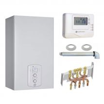 Chaffoteaux - Chaudière Gaz Condensation Niagara C Green 25 kW Complète (Ventouse + Douilles + Dosseret) avec Thermostat Filaire