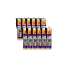 Lot de 12 mastic silicone SIKA SikaSeal 109 Menuiserie - Anthracite - 300ml