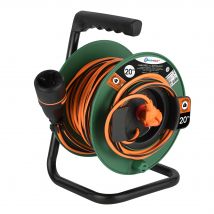 Electraline 49245 Rallonge Gardin Avec Enrouleur 20m 2x1.5 Electralock Équipée D'un Système De Verrouillage Qui Empêche La Déconnexione Fiche-prise