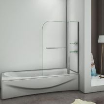 Aica Sanitaire - Aica Pare Baignoire 120x140cm Avec Porte-serviette Et Les Étagères