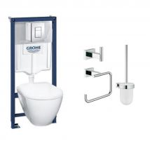 Grohe - WC suspendu compact SEREL + bâti support GROHE + abattant + plaque + accessoires