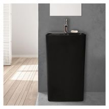 Mob In - Lavabo colonne en céramique noire 46 x 85 x 34 cm EKO