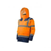 Parka matelassée HV KETA Orange et Marine - Coverguard - Taille L