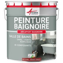 Arcane Industries - PEINTURE BAIGNOIRE LAVABO - Résine Époxy Pour Rénovation - 2.5 kg (jusqu'à 8 m² en 2 couches) - Rouge Tomate - RAL 3013 - ARCANE 
