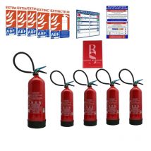 Lifebox - Kit 5 extincteurs a eau 6 litre nf pour erp 3 eme catégorie